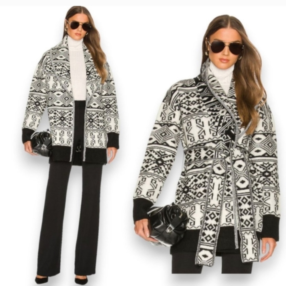 Veronica Beard Carrington black and white cardigan, size S